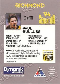 1994 AFL Sensation #23 Paul Bulluss Back